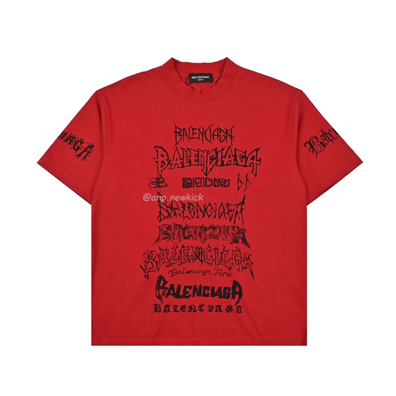 Balenciaga 24ss Gothic Printed Short Sleeves T Shirt (7) - newkick.app